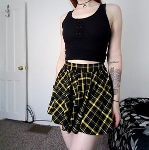 Dolls kill high waisted mini skirt.